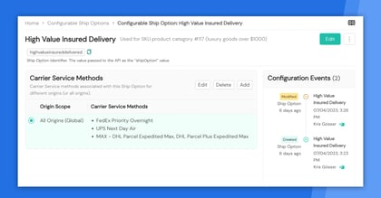 Shipium Configurable Shipping Option